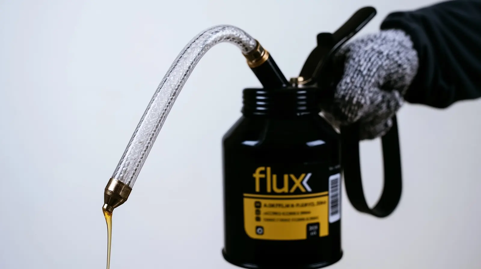 Óleo a sair de uma almotolia Flux